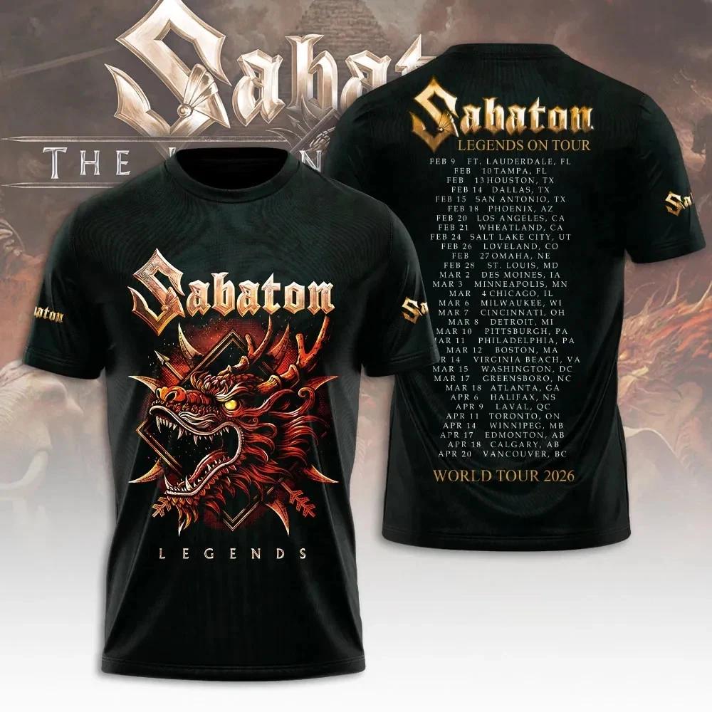 Sabaton Band Legends On Tour World Tour 2026 AOP 3D T-Shirt M773 XL
