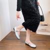 Fashion 2025 Silver Traf Mary Janes Women Shallow Square Toe Flats Ballet Shoes Ladies Girls Lolita Loafers Soft Cozy Barefoot Mocasines