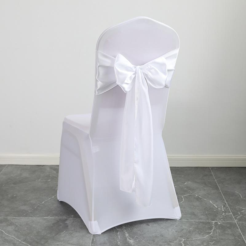 30pcs New Wedding Banquet Venue Chair Covers Back Flower Bows Silk Scarves Chair Backs Floral Patterns Ding Decorative Ribbons