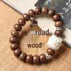 Premium 20-Bead Dragon-Subduing Wood Bracelet – Natural Full-Grain Material with Clear Pattern Prayer Beads.