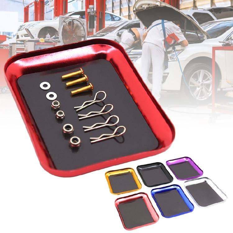 Red Magnetic Screw Tray Aluminum Efficient Magnetic Parts Tray for Long Service  Use for Organizing Small Hardware Pieces