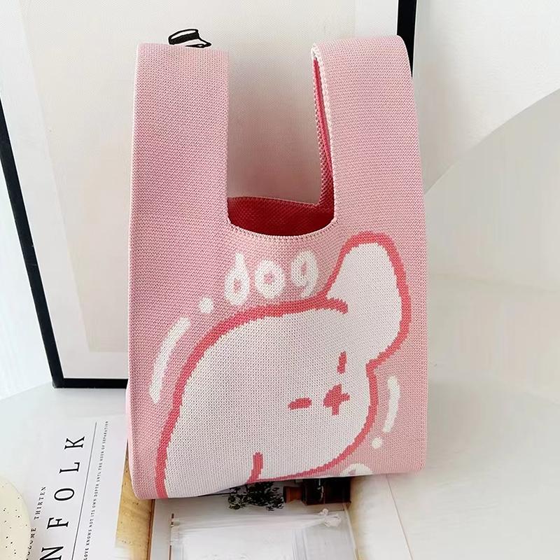 

Korean Chic Simple Retro Hollow Knitted Handbag Shoulder Bag Women S Vest Bag Open Top Yarn Bag Shopping Bag Sending