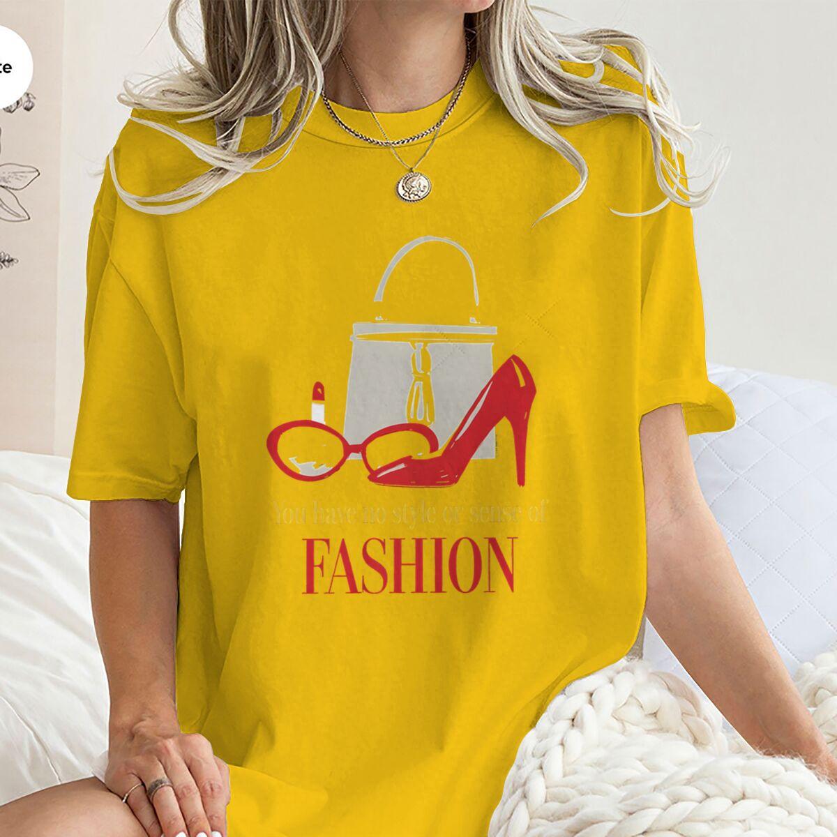 

American Style Retro Movie Print T Shirt Women Y2K Basic T Shirts 100 Cotton Crew Neck Hip Hop Tee Shirt 4XL