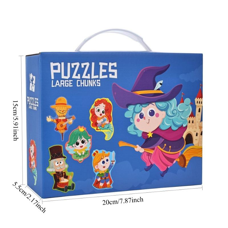 1PACK Children's 6-in-1 Portable Large Piece Puzzle Baby 3 to 6 Years Old Gift Box Early Education Educational Toys