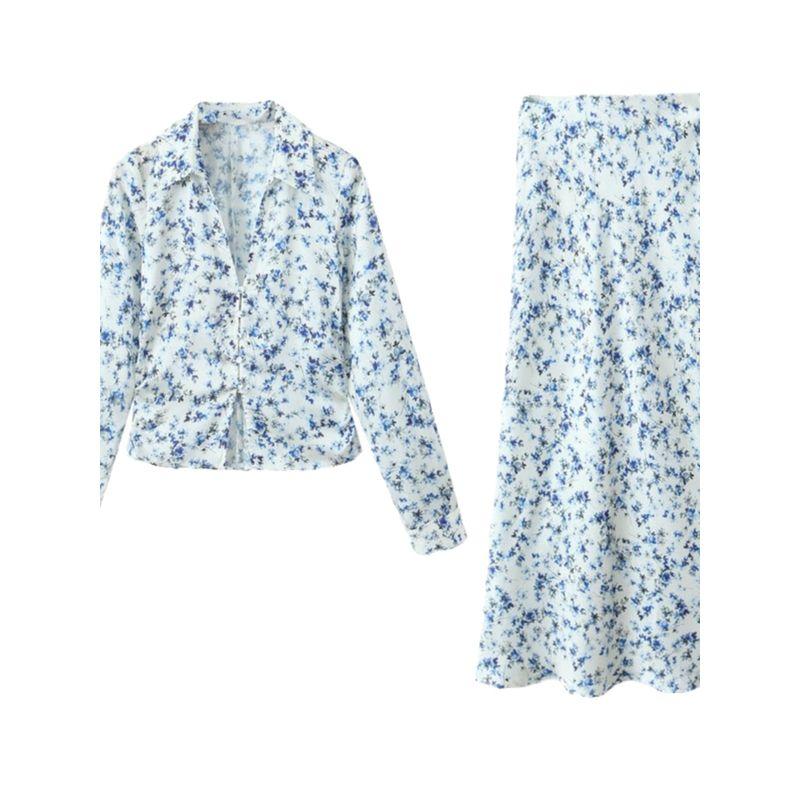 Fashion Style 2024 Spring New Arrival Women's Clothing Temperament Wild Slim Looking Print Long Sleeves Shirt 02580126044