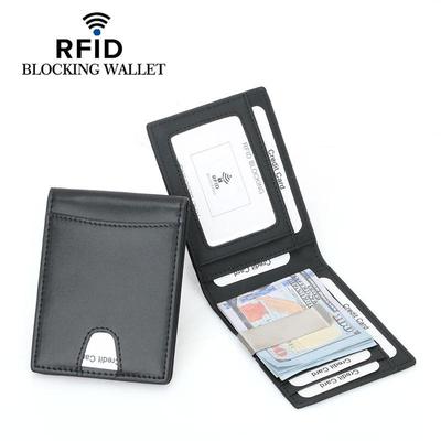 Billetera de Cuero con Clip para Dólares Antirrobo RFID para Hombre
