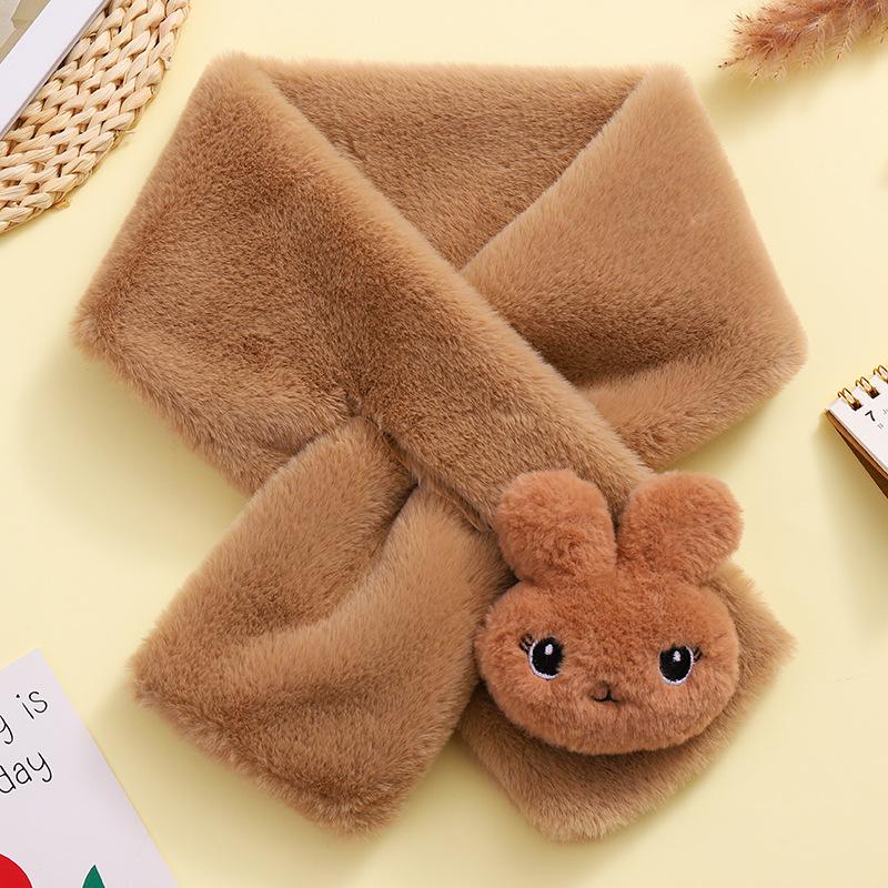 Children Scarf Kids Winter Faux Fur Neckerchief Autumn Boys Girls Warmer Neck Scarf Soft Cartoon Children´S Scarves New 1-13Y