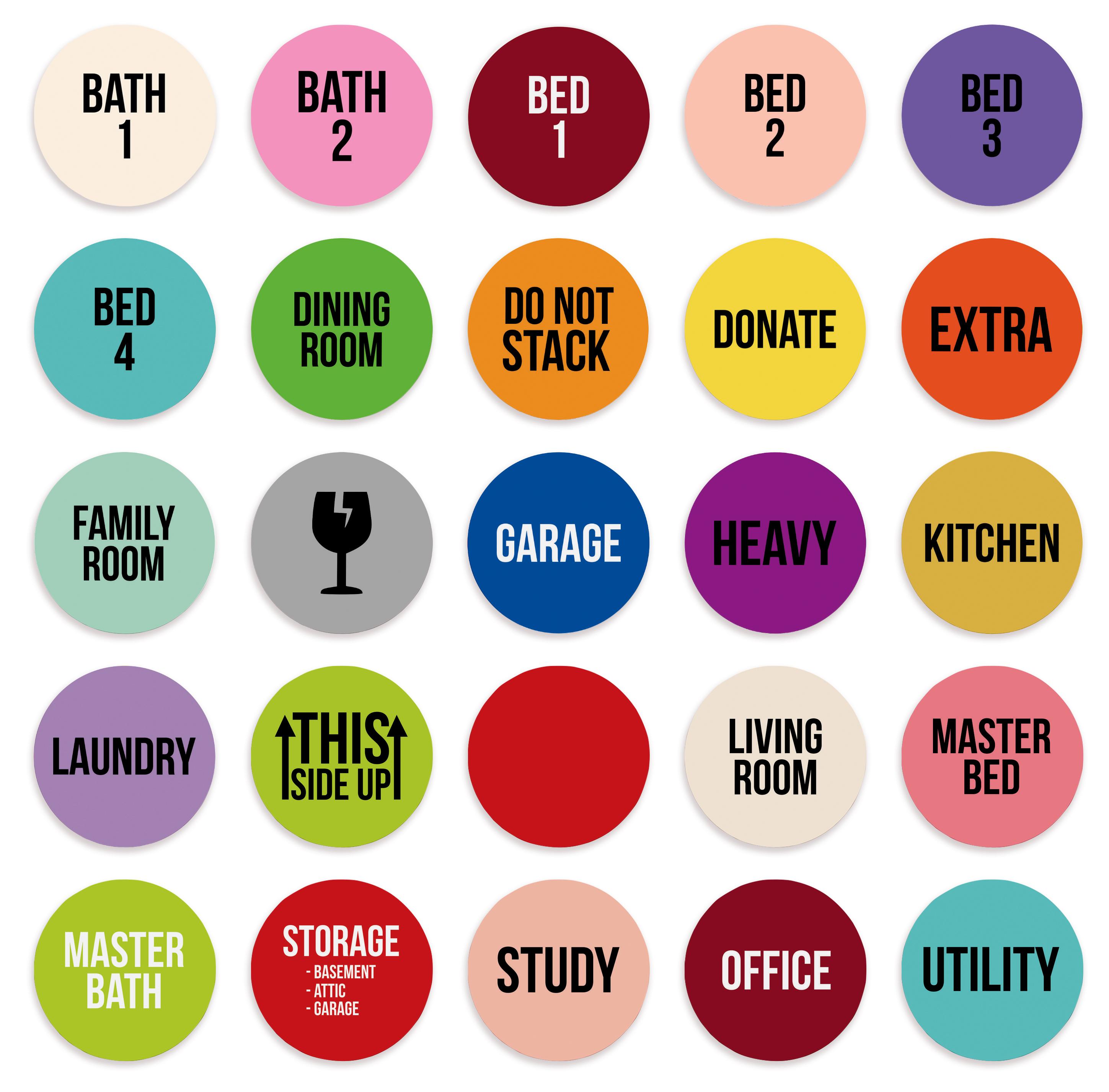 

Inkdotpot Rectangle Shape Count Home Moving Labels- 25 Different Color Coding Moving Labels For Boxes Stickers Blank Labels Is For Customized Round Shape-500 Count різнокольоровий