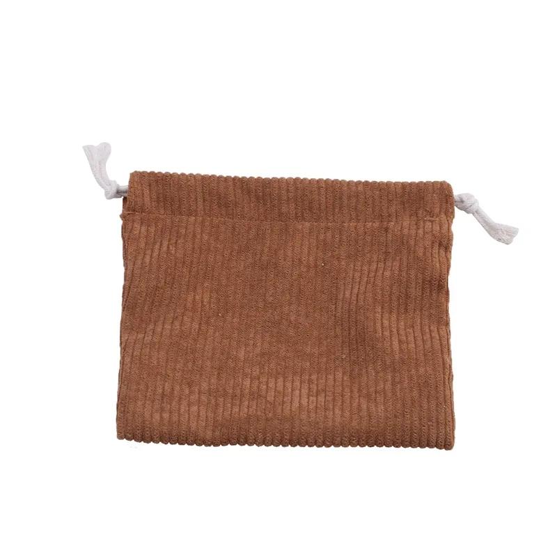 Women's Outdoor Travel Solid Color Portable Headphones Data Cable Drawstring Storage Bag Pocket Cosmetic Bag