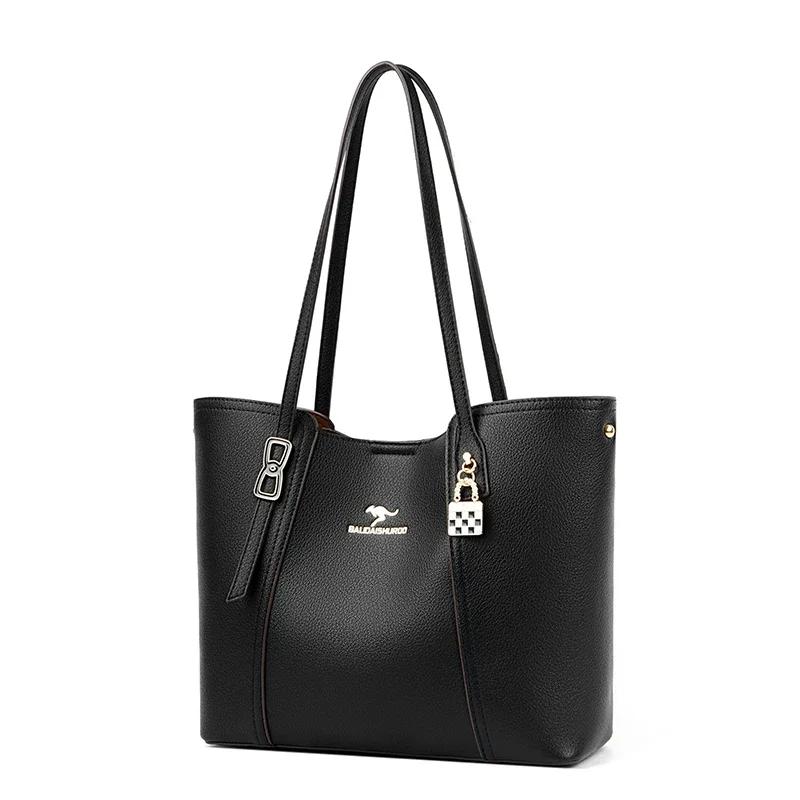 Casual Large Capacity Shoulder Crossbody Bag Fashion Shopper Totes High Quality Vintage Design Leather Bucket Bags