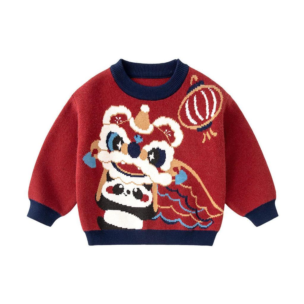 Dudu Home Festive Children's Winter Sweaters: New Year Styles for Boys' and Girls' Knitwear