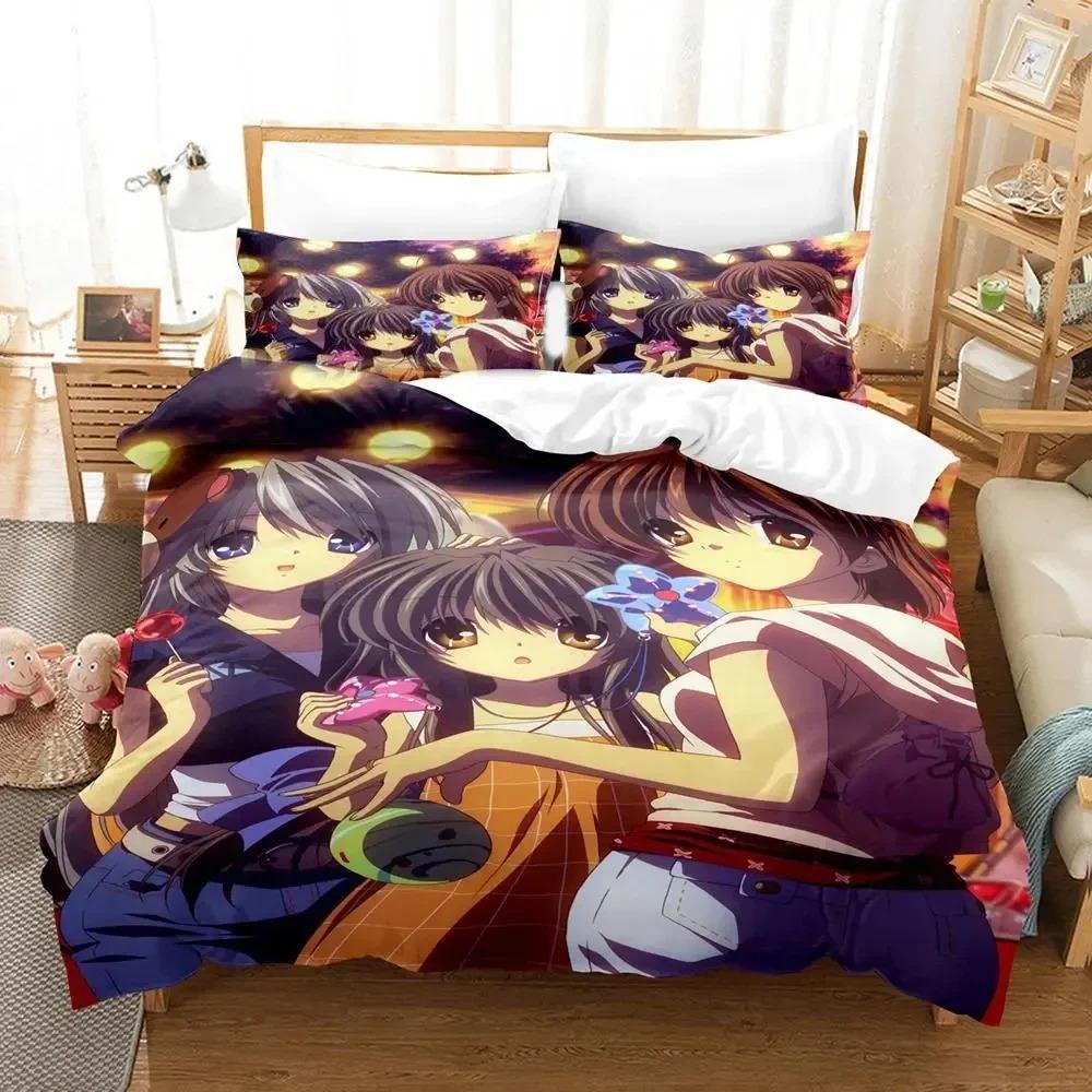 3D Print Anime CLANNAD Bedding Set Duvet Cover Pillowcase Comforter King Queen Size Boys Adult Bed Set
