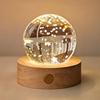 Dandelion Crystal Ball Night Light with Preserved Flower 3D Carving Luminous Resin Ornament.