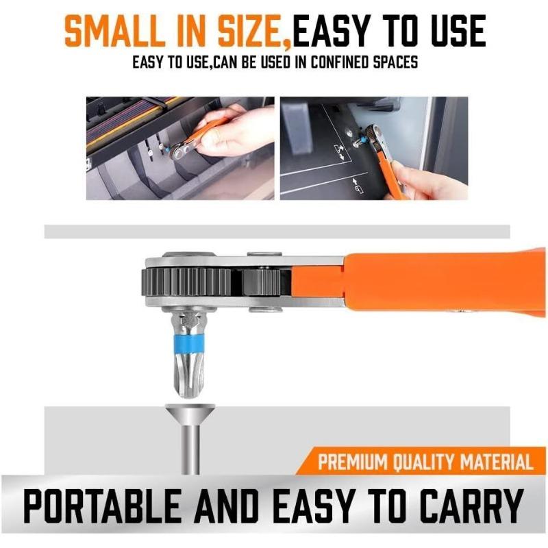SenNan Hex Ratchet Wrench 1/4" Mini Hex Quick Release Socket Tool Ratchet Repair Spanner Hand Tools Kit Screwdriver Drill Bits