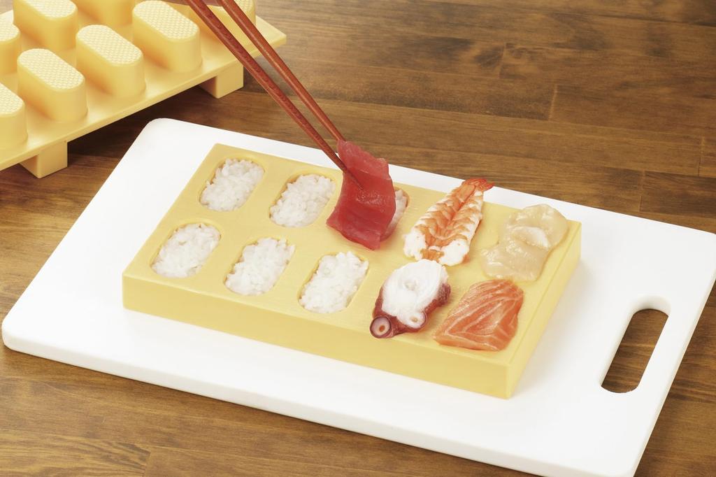 Akebono Sangyo Sushi Nigiri Geta Form Sushi 20 x x Aus Form gefertigt, Sushi, Hersteller, Ca.. 12,2 x 4,4 cm, Japan, CH-2011