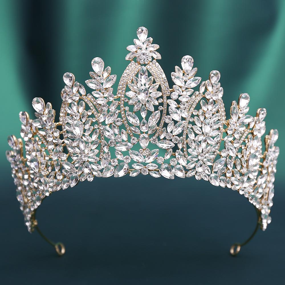 2026 European and American Beauty Pageant Bridal Crown Headgear, Alloy Crystal Wedding Headband Headband Headgear Crown