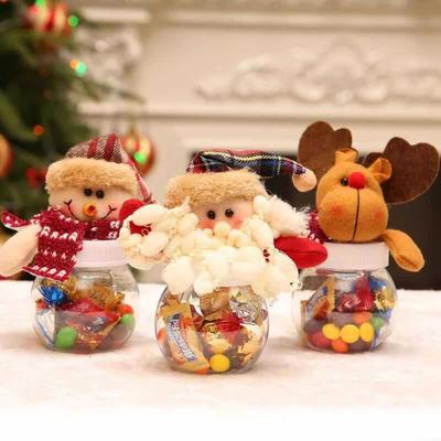 Christmas Decorations, New Style, Grid, Creative Cartoon, 3D Gift, Candy Box, Round, Five Star, Doll Candy Can