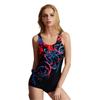 New multi-color one-piece sports swimsuit women's speed printing color matching flat-angle swimsuit fashion