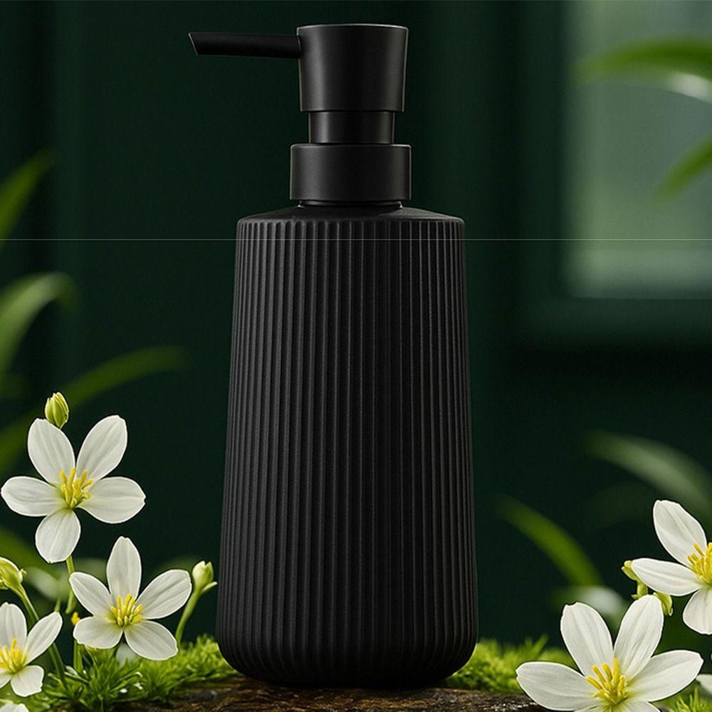Modern Ribbed Handwash Container Press Pump Lotion Gel Jar Liquid Soap Dispenser  Home Use