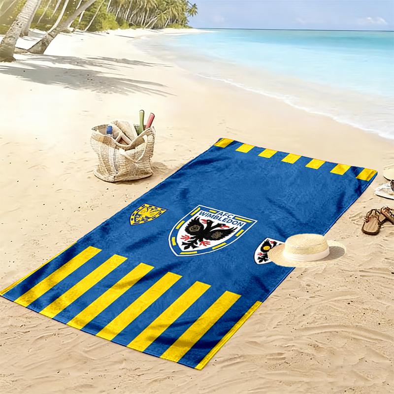 AFC Wimbledon Print Beach Towel, Large Soft Quick Dry Towel for Beach Camping Swimming