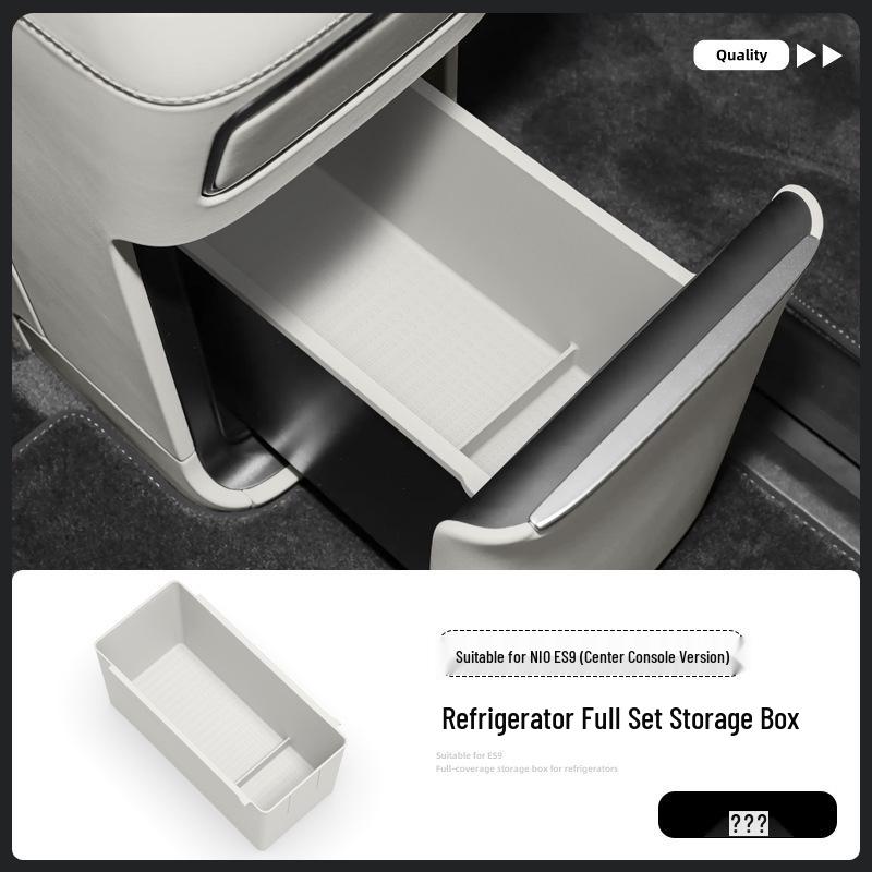 Fits 26 NIO ES9 Models: Center Console Silicone Anti-slip Mat & Refrigerator Storage Box Car Accessory.