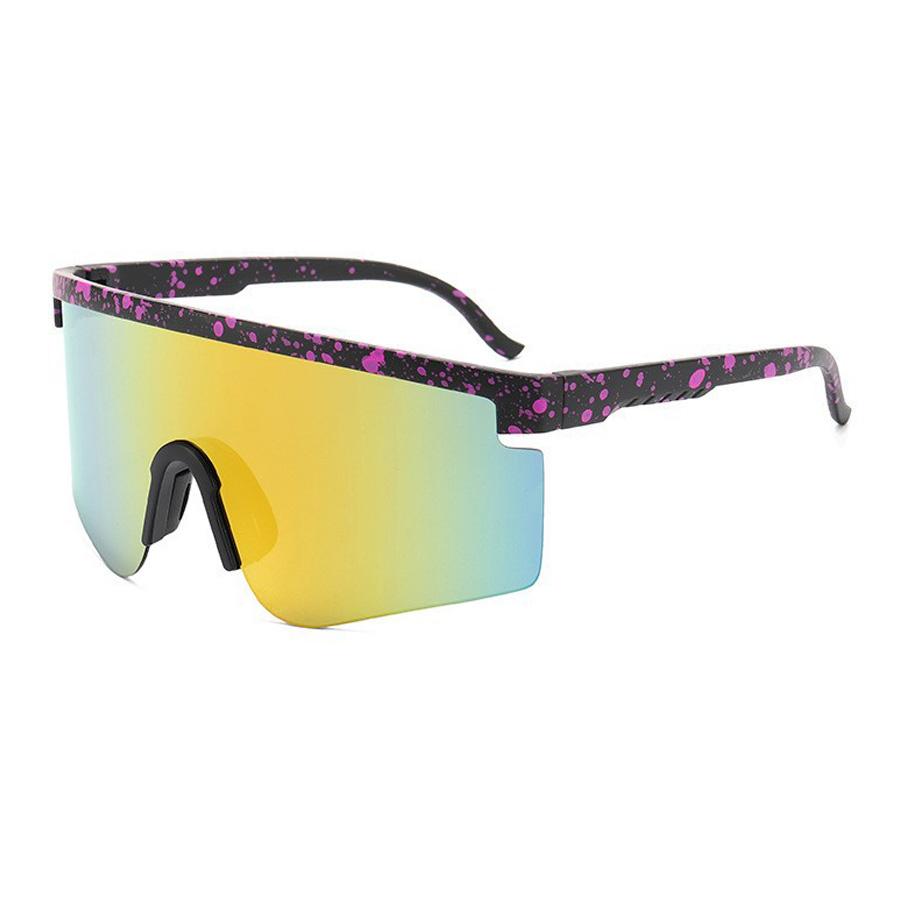 1 Piece of Unisex Plastic One-Piece Large Frame Fashionable Sports Glasses Outdoor Decorative Sunglasses