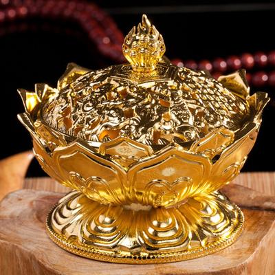 Lotusblume Weihrauchbrenner Buddhismus Buddha Halter Messing Mini Sandelholz Räuchergefäß Weihrauch Metall Handwerk Heimdekoration
