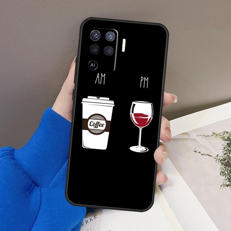 

Coffee Wine Cup Case For Oppo A94 A74 A54 A80 A60 A40 A18 A38 A58 A78 A98 A96 A76 A16 A15 A17 A57 A77 A5 Pro OPPO A74 5G