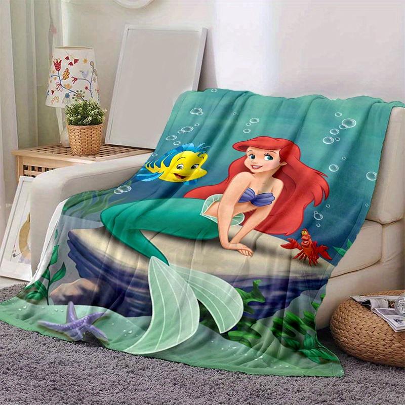 1PC Cartoon Mermaid Blanket - Seasonal Universal, Home Decoration, Throw Blanket, Soft Flannel Throw Blanket - Versatile & Cozy for Bedroom, 100x150cm