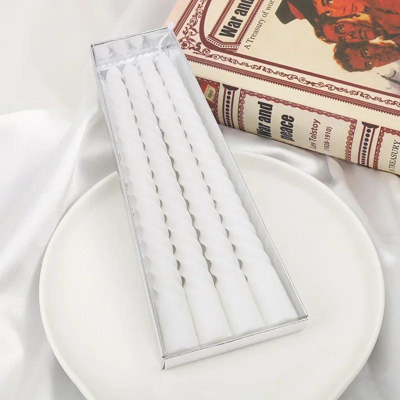 

Colorful Threaded Lacquer Candles-Gold Silver White Holiday Wedding Decor DIY Party & Home Decoration for Festive Celebrations белый