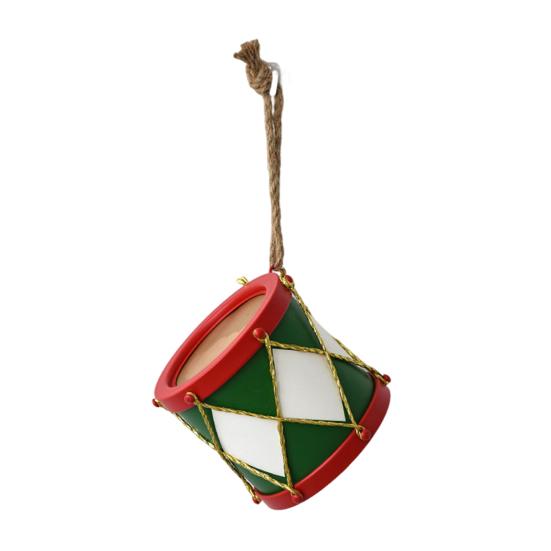 Metal Christmas Ornament Iron Gift Box/Candy/Drum Hanging Decorations for Christmas Tree Holiday Party Decor