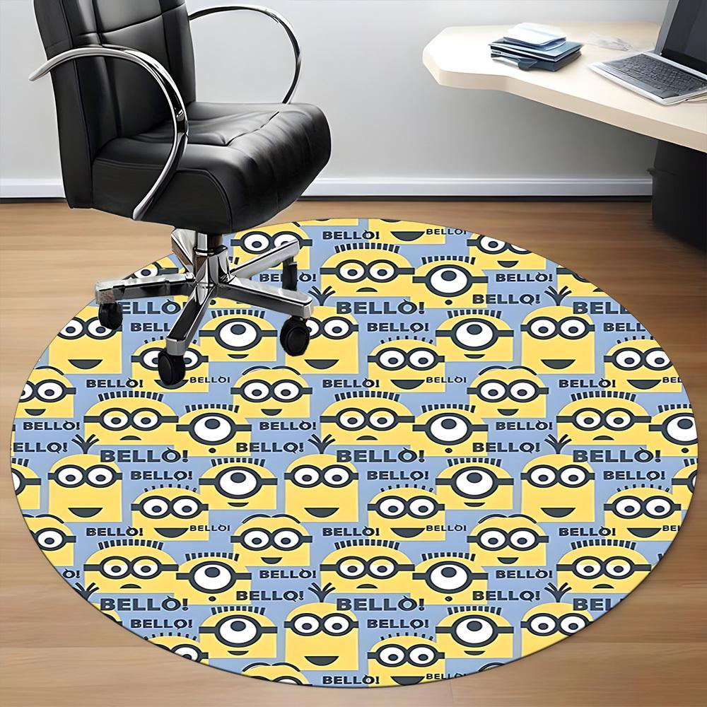 1pc Minions Bello Office Round Area Rug, Under Office Chairs Bedroom Living Room Home Decor, Available in Various Sizes