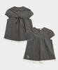 SOME PLACE Check Lace Contrast Sequin Star Print Frill Short Sleeve Blouse Shirt [Gray]