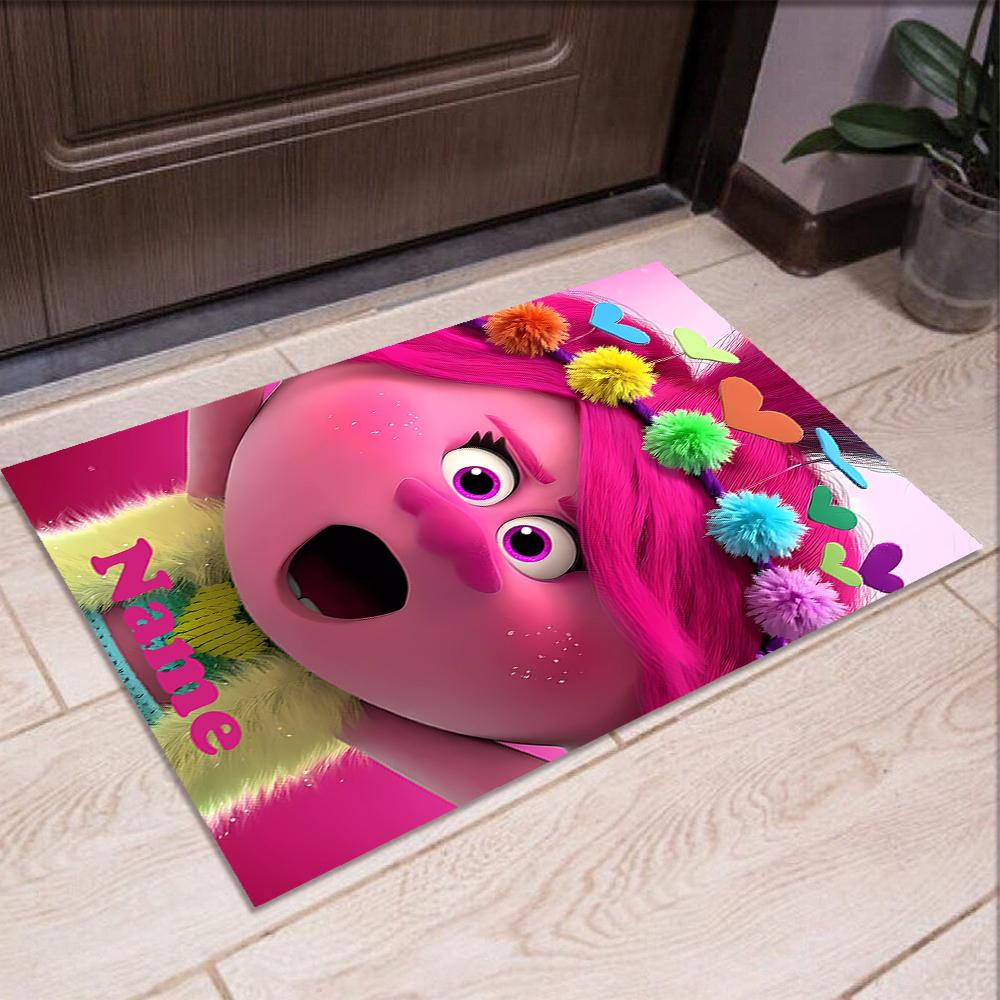 Custom Name Trolls Printed Carpet,Rug for Office Chair Living Room Bedroom Kitchen Room Decor Gifts.