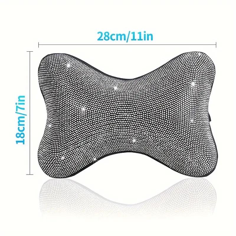 Diamond Crystal Car Neck Headrest Pillow Memory Foam Car Seat Neck Pillow Breathable and Neck Support Auto Accessories