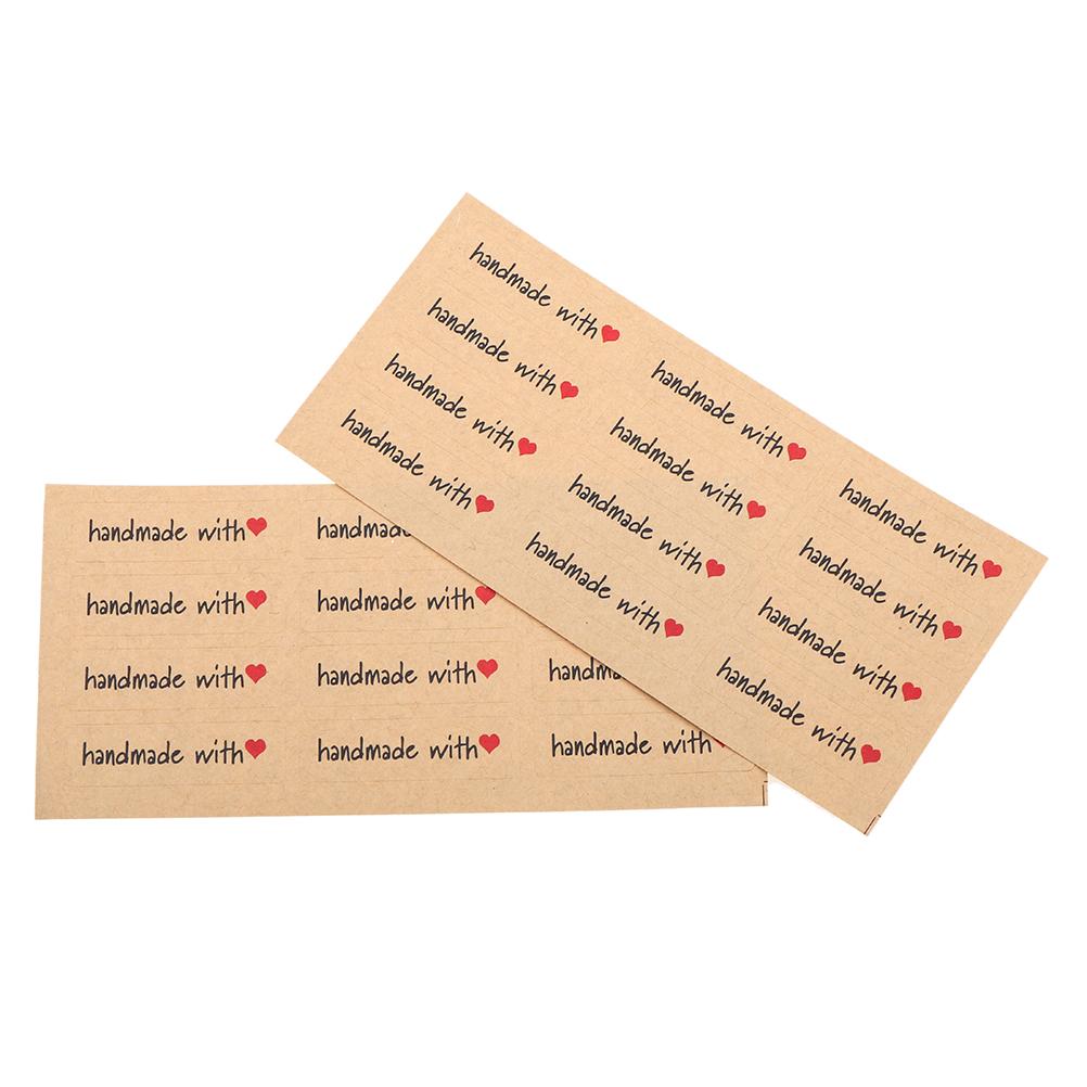 120PCS DIY Kraft Sealing Stickers Paper Crafts Hand Made Label Packaging Sticker