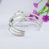Arizona Turquoise Cluster Cuff Bracelet, 925 Sterling Silver Boho Bangle