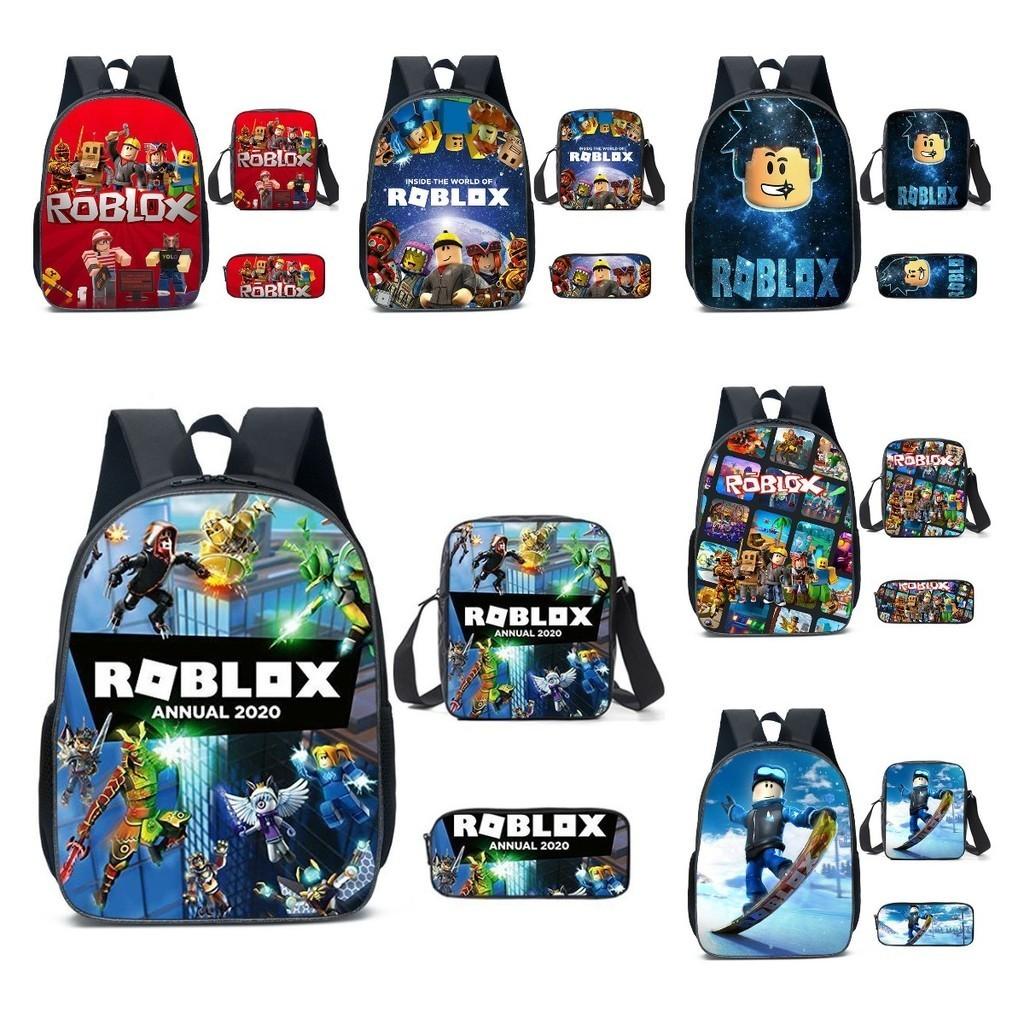Spacious 20-35l Nylon Roblox Backpack Breathable Cartoon Bag For Students Travel