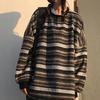 Sweater Women Stripe Vintage Style Slouchy Oversized Fall for Daily Wear Lady
