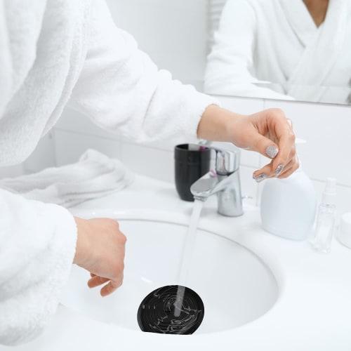 HUAZONTOM Sink Drain Lid, 15cm, for Soaking, Oxygen Soaking, Bleach, Sink Cleaning, Deodorizing, Sink, Bathroom, Kitchen, Bath, Tub, Black