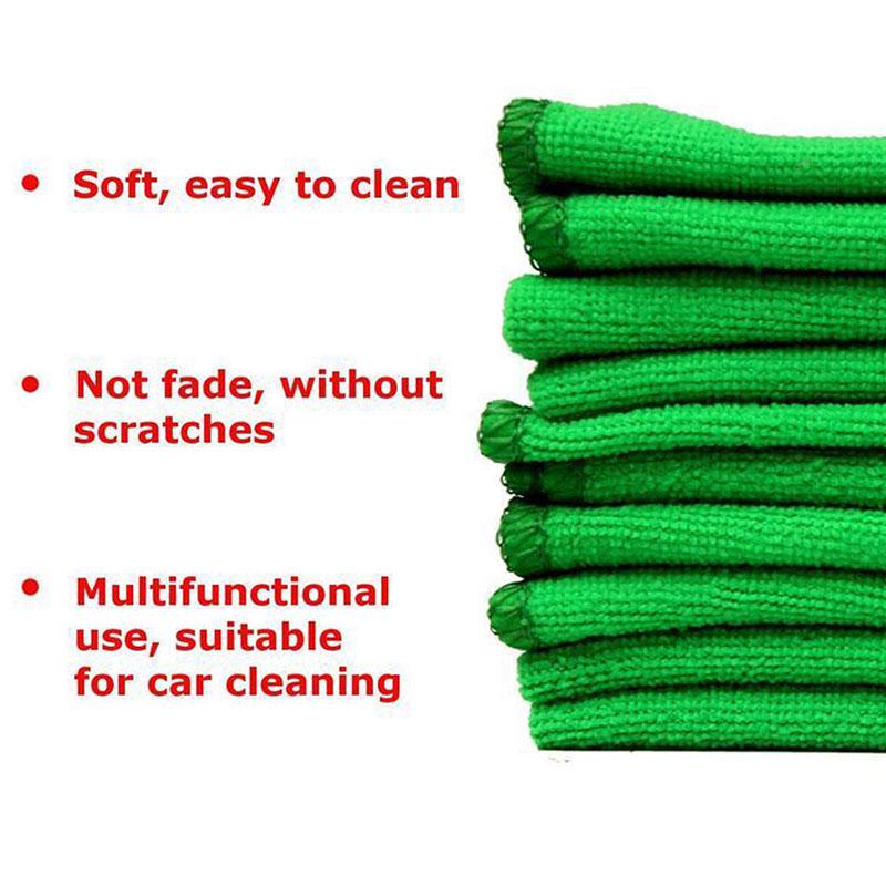 10pcs 25*25CM Car Soft Microfiber Absorbent Wash Cleaning Polish Towel Cloth