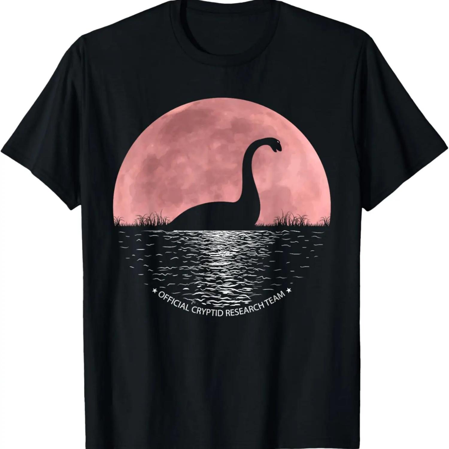 Loch Ness Monster Research Team Nessie Moon Funny Cryptid T-Shirt S