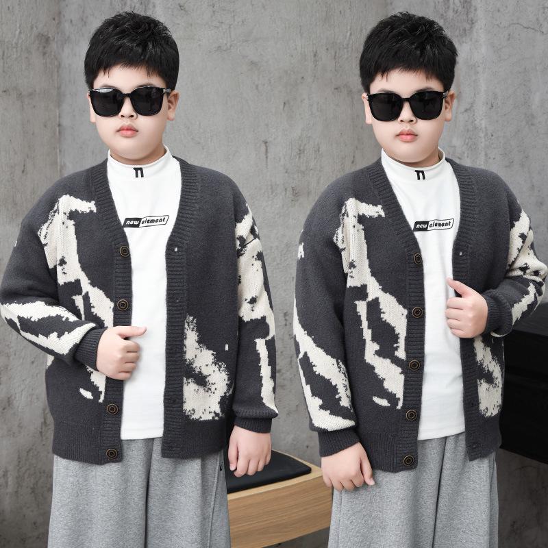 

Kids Thick Fleece Half-Zip Sweater: Unisex Warm Knitwear for Older Children 140 (55-75 jin)