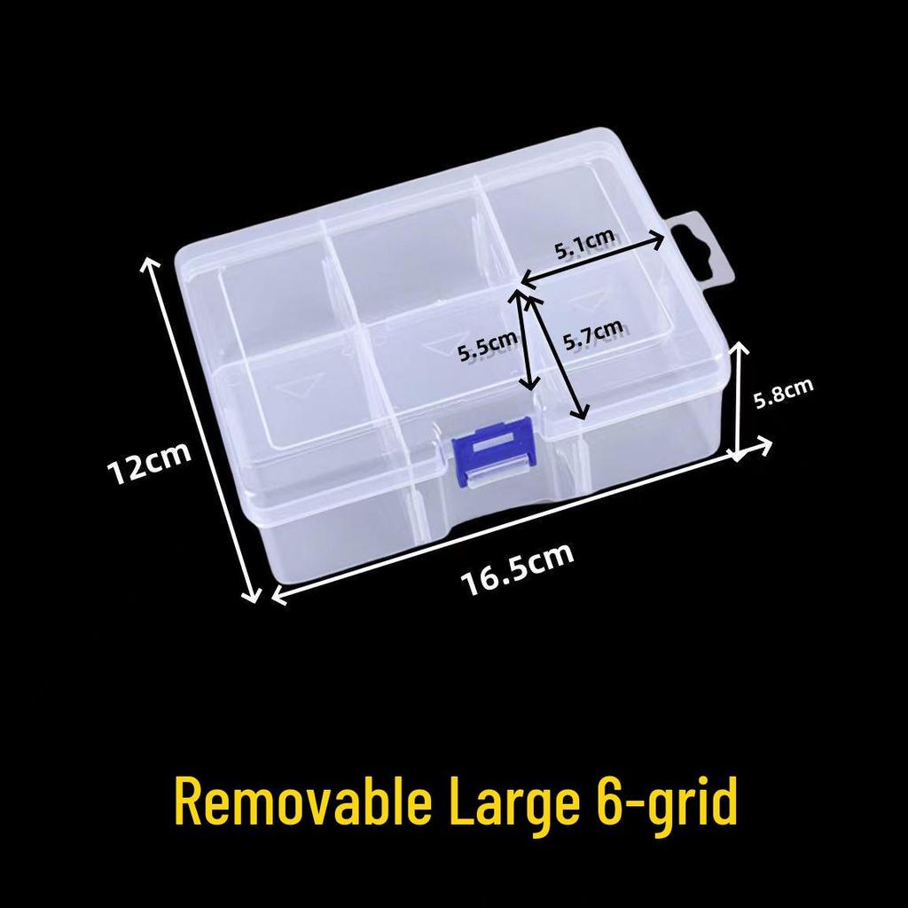 Transparent Compartmentalized Storage Box for Jewelry, Hardware, and Fishing Accessories