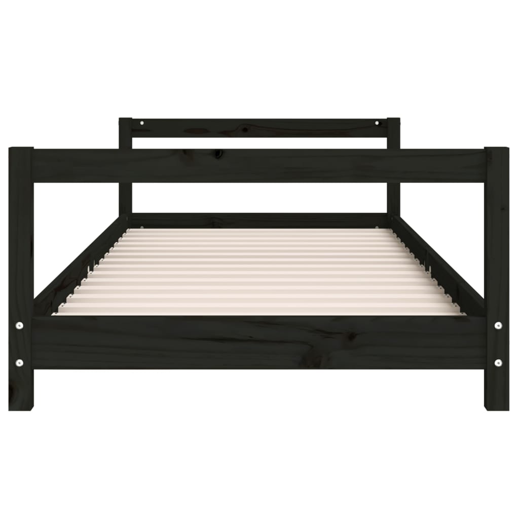 Kids Bed Black 90x200 cm Solid Pine Wood