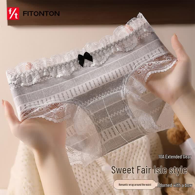 Женское кружевное нижнее белье FitonTon с бантом, 4 шт. L