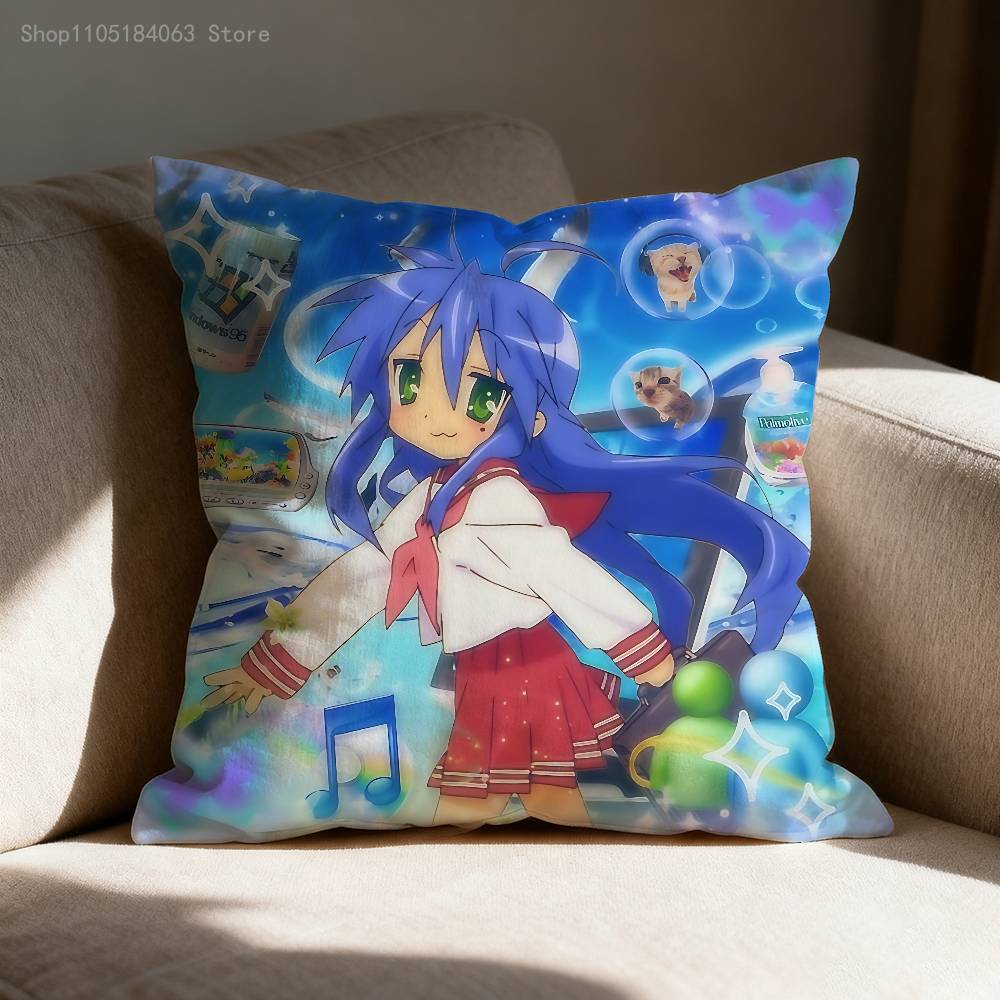 Konata L-Lucky Izumi S-Star Pillow Case For Sofa Decor Car Office Room Printing Cushion Cover Decorations and Protector
