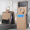 Für Samsung Z Flip 4 Luxus Matte Gefühl Leder Brieftasche Tasche Fall Für Samsung Galaxy Z Flip 4 Flip4 5g Karte Halter Abdeckung