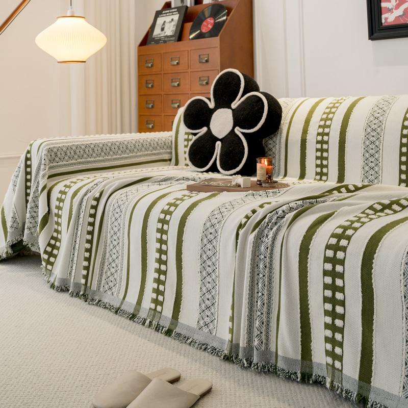 Chenille Tassel Sofa Blanket Full Four Season Universal Throw Blankets Sofa Cover Dust Anti-cat Scratch Sofa Protector Carpet