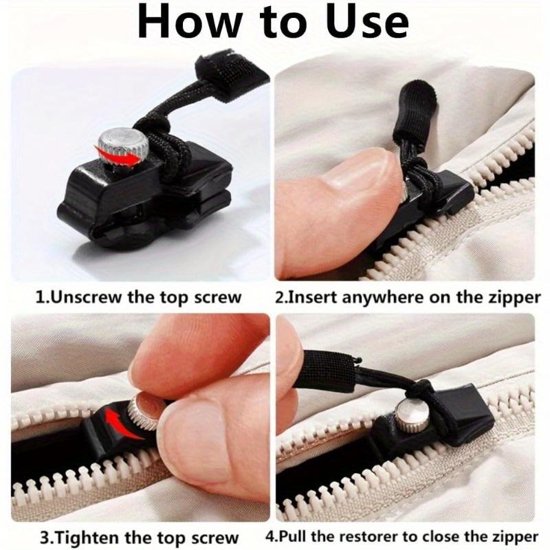 9Pcs Detachable Zippers Head Zip Repairer Universal Zippered Fixes Kit Fixed Zipper Replacement Slider DIY Sewing Accessory